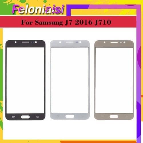 10Pcs/lot For Samsung Galaxy J7 2016 J710 J710F J710FN Touch Screen Outer Glass TouchScreen Lens Front Panel