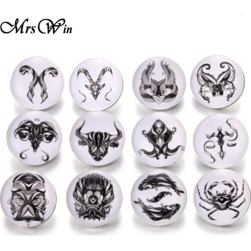 10pcs/lot New Snap Button Jewelry Vintage Butterfly Horse 18mm Glass Snap Buttons Cabochon Charms Fit 18mm Snap Bracelet Jewelry
