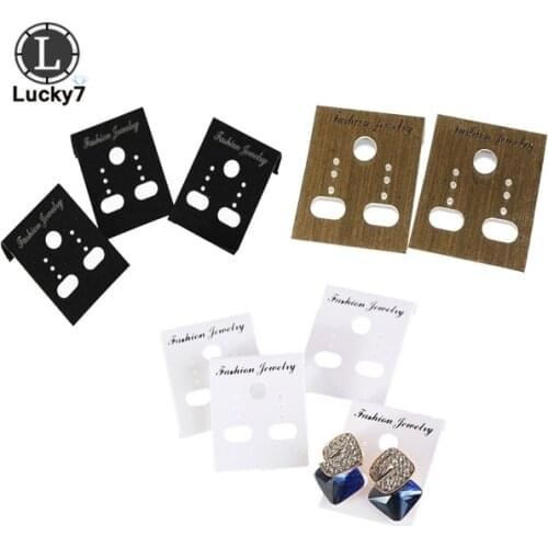 100Pcs Blank Earrings Ear Studs Display Card Hanging Tags Plastic Jewelry Hanging Cards Showing Holder Card
