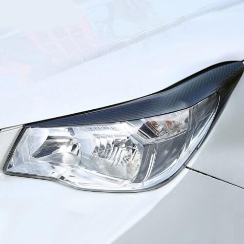 2PCS Auto Carbon Fiber Headlights Decorated Lamp Eyebrow Exteriors Stickers Fit For Subaru Forester 2013-2018 Car Accessories