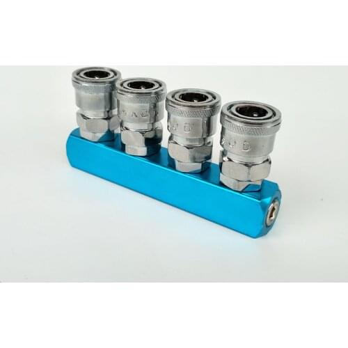4 Way Air Hose Quick Coupler Socket Connector Pipe Fitting G1/4'' Female Thread Inlet