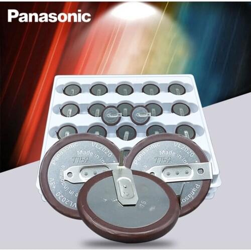 50pc Panasonic Original VL2020 3V 20mAh coin type rechargeable 90 degrees fillet lithium button cell battery