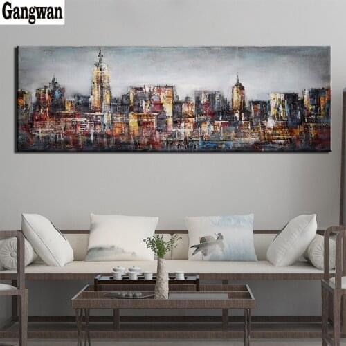 Abstract Picture Vintage City View Painting diamond Landscape diamond embroidery cross stitch 5d mosaic large painting decor art