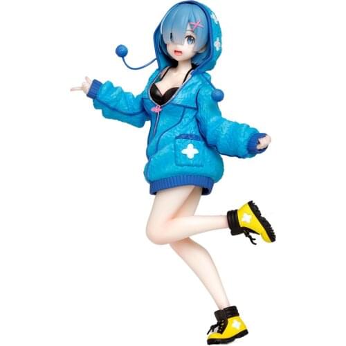 From Zero Rem Rem Blue Sweater Anime Figures Birthday Gift Collectible Model Toys Anime Figures Pvc Model Cartoon Toys