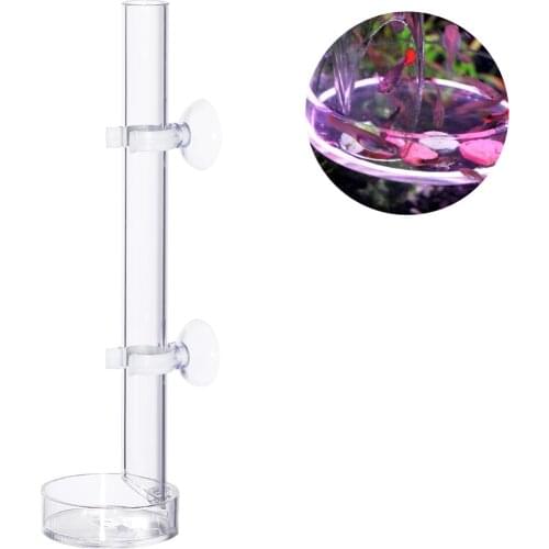 Behogar Shrimp Feeding Dish Acrylic Shrimp Food Feeder with 6cm Dish Bowl for Aquarium Fish Tank Fish Food Feeding Tube