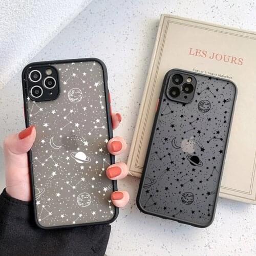 Moskado Starry Sky Planet Moon Phone Case For iPhone 12 Pro Max 11 Pro Max X XR XS Max 7 8 Plus SE 2020 Clear Matte Back Cover