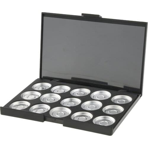 Black Makeup Palette Empty Eyeshadow Blusher Case Cosmetic Collection Small