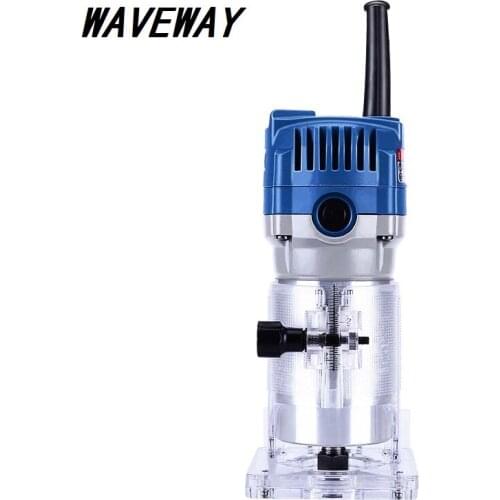 Waveway Router Trimmer Durable Small Copper Motor Carving Machine 1/4'' Chuck Electric Woodworking Trimmer Power Tool