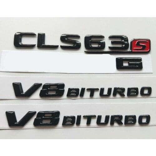 Gloss Black 3D Letters CLS63s FOR A M G V8 BITURBO Emblems X218 C218