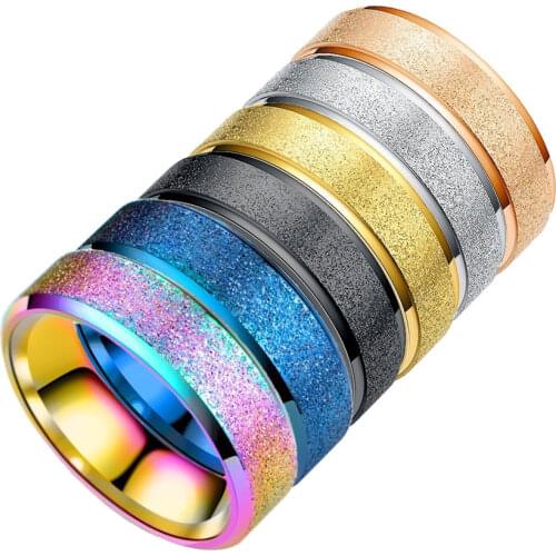 Rose Gold Stainless Steel Rainbow Pride Rings Female Jewlery Trendy Minimalist Blue Colorful Ring Love Couple Anniversary Aneis