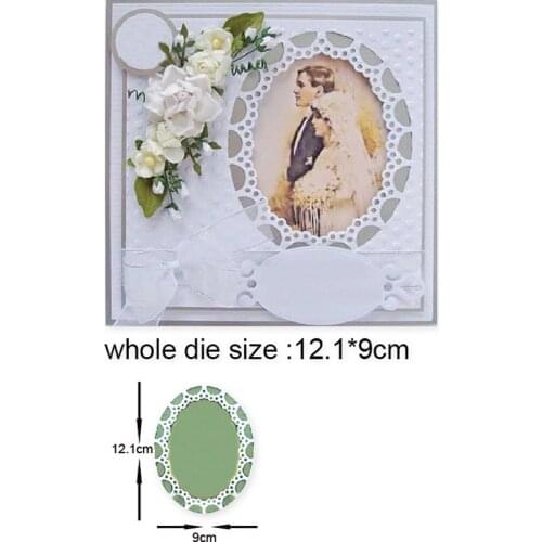 Metal Cutting Dies For Scrapbooking Embossing Die Hollow Oval frame Cut Dies DIY Paper Cards Craft Stencils