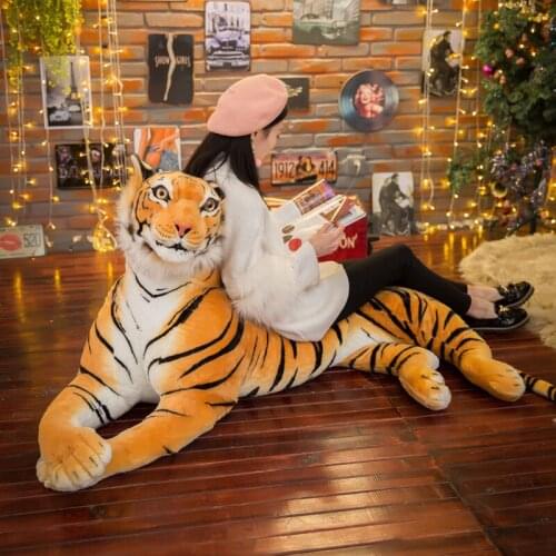 30-90cm Soft Simulation Tiger Stuffed Plush Toys Pillow Cartoon Animal Big Pattern Kawaii Doll Children Kids Xmas gifts