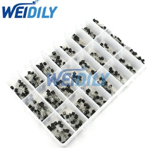 24Values TO-92 Transistor Assortment Assorted Kit Each BC327 BC337 BC517 BC547 BC548 BC549 2N2222 3906 3904 5401 5551 C945 1015
