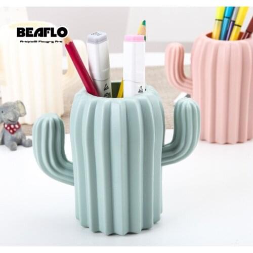 Unbreakable Vase Home Decoration Multifunctional Pen Storage Cactus Flower Pot Plastic Imitation Ceramic Vases For Flowers Table