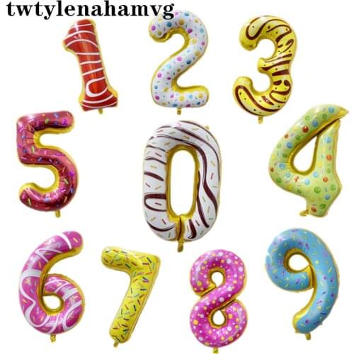 New Candy Color Number Aluminum Foil Decoration Balloon Anniversary Wedding Birthday Christmas Party Supplies Baby Toy