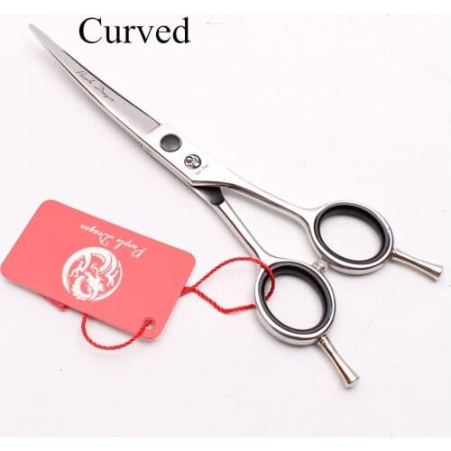 5.5" 6" 7" 8" Purple Dragon Dog Curved Shears Puppy Grooming Scissors Dog Scissors Animal Shears Professional Pet Scissors Z1028