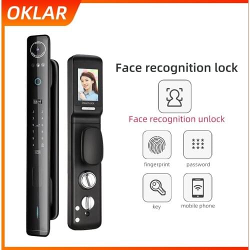 OKLAR Smart Face Recognition Lock Automatic Door Lock Smart Fingerprint Lock Password IC Phone Unlock with Doorbell Smart Home