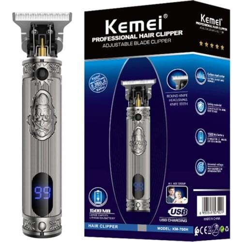 Original kemei powerful metal housing professional hair trimmer for men electric beard trimmer clipper hair barber cordless set