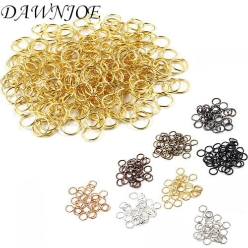 DAWNJOE 4-12mm 8 color Open Jump Ring Connectors Jewelry Accessories Plating Key Ring for DIY Jewelry Making Gift Findings