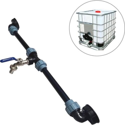 IBC Tank Tap Adapter IBC Tank Thread Faucet With 2 PE Tube Garden Irrigation Tools Connection Valve Hose Switch Fittings