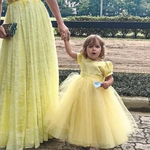 Flower Girl Dresses Yellow Off Shoulder Pageant Dress Girls For Wedding Birthday Party Dresses