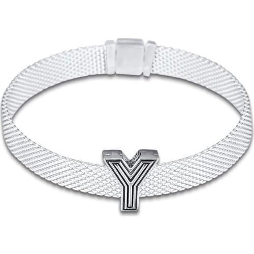 Fits for Pandora Charms Bracelets Letter Y Clip Beads 100% 925 Sterling Silver Jewelry Free Shipping