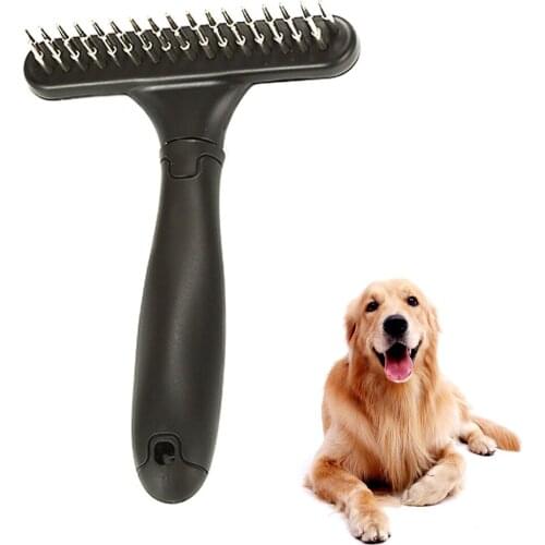 Double Row Pins Professional Horses Undercoat Rake Cats Loosen Wet Dry Use Grooming Pet Supplies Dog Comb Rabbits Brushing