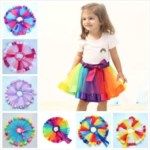 Rainbow Tutu Skirt Childrens Dance Skirt Girls Skirt Performance Skirt