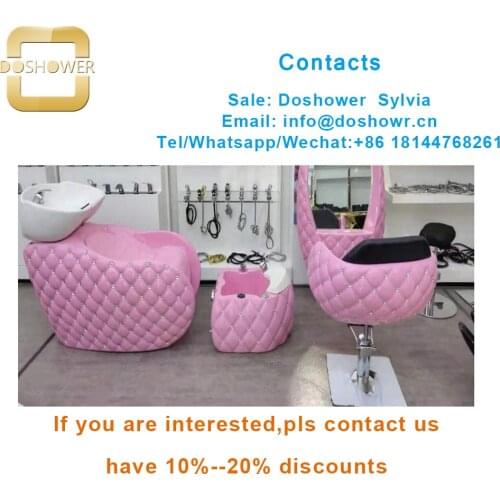 Luxury beauty salon unit with shampoo chair set and the hairdressing station