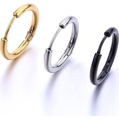 Punk Hoop Earring for Man Hoop Huggie Earring Round Earring Jewelry 8mm-20mm Lovers Jewelry Circle Earrings