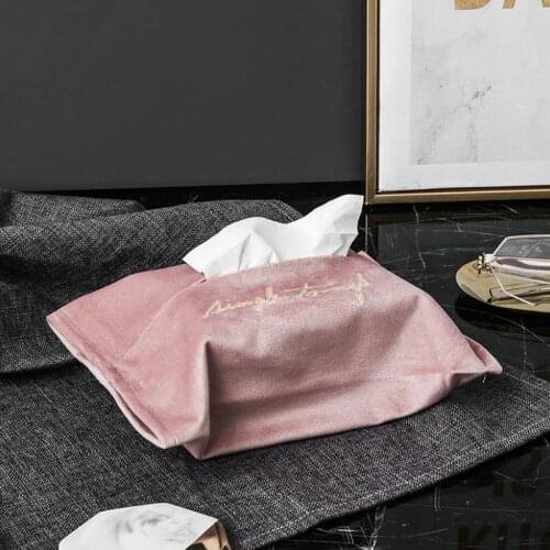 Nordic Style Tissue Box Embroidery Napkin Holder Car Paper Towel Container Home Desktop Decoration Tissue Cases 1Pcs