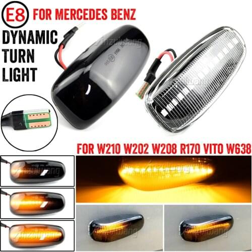 2 Pieces Led Dynamic Side Marker Turn Signal Light Sequential Blinker Light For Mercedes BENZ W210 W202 W208 R170 Vito W638