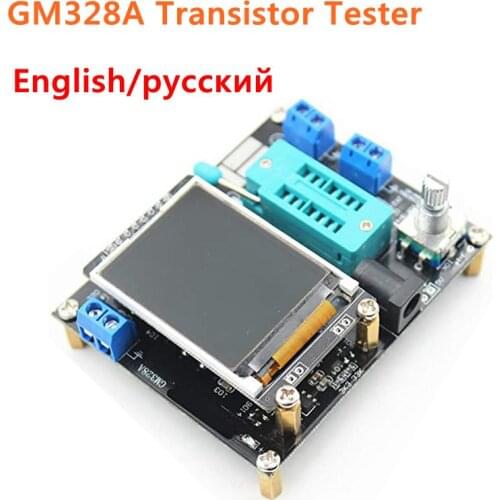 English/русский GM328A Transistor Tester Diode Capacitance Voltage Freq ESR Meter PWM Square Wave Signal Generator SMT Soldering