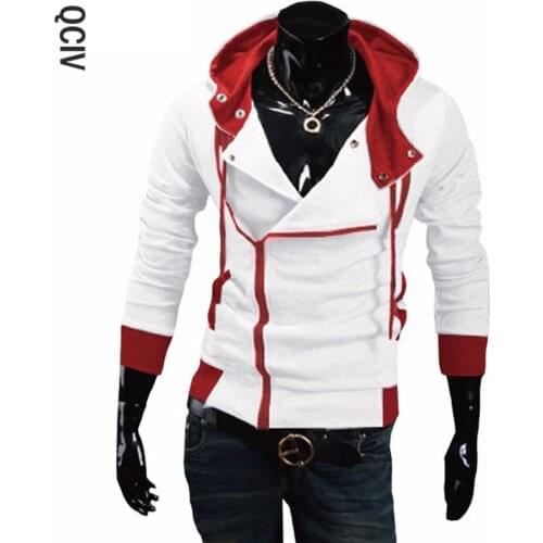 Side Zipper Patchwork Hoodies Men Casual assasins creed Clothing mens hoodies and sweatshirts sudadera hombre