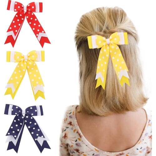 2021 New Colors Solid Grosgrain Ribbon Bows Clips Hairpin For Girls Bohemian Hairpins Scrunchy Korean Kids Hair Accessories