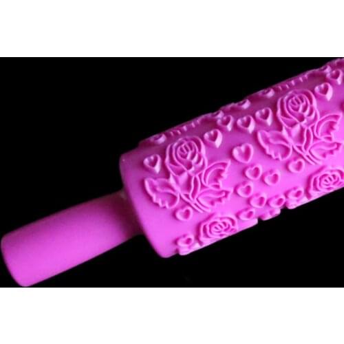 1Pcs Rolling Pin Daisy Different Patterns Baking Tools Fondant Embossed Mold Cake Decorating