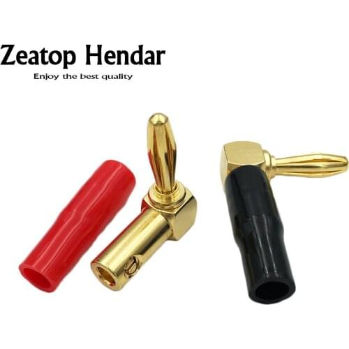10Pcs Right Angle 90 Degree 4mm Banana Plug Screw L Type for Binding Post Amplifiers Video Speaker Adapter Connector