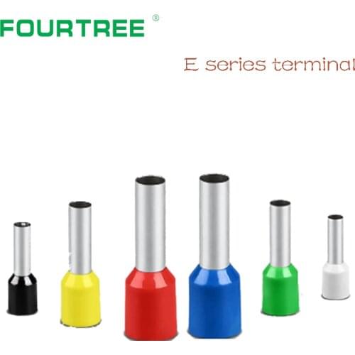 100pcs/Pack E0508 E7508 E1008 E1508 E2508 Insulated Ferrules Terminal Block Cord End Wire Connector Electrical Crimp Terminator