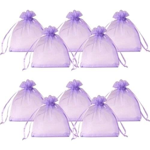 200Pcs Organza Gift Bags with Drawstring Jewelry Pouches Wedding Party Christmas Favor Candy Gift Packaging Bags 12x10cm 10x8cm