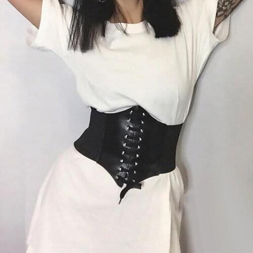 2021 Corset Wide Pu Leather Slimming Body Belts For Women Elastic High Waist Belts Cinto Sobretudo Feminin Ceinture Femme Fajas