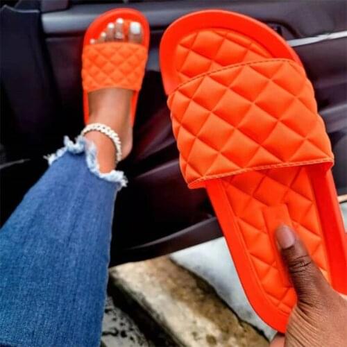 2021 Woman Solid Peep Toe Casual Slippers Woman Summer Outdoor Beach Flats Female Classic Shoes Ladies Big Size Footwear