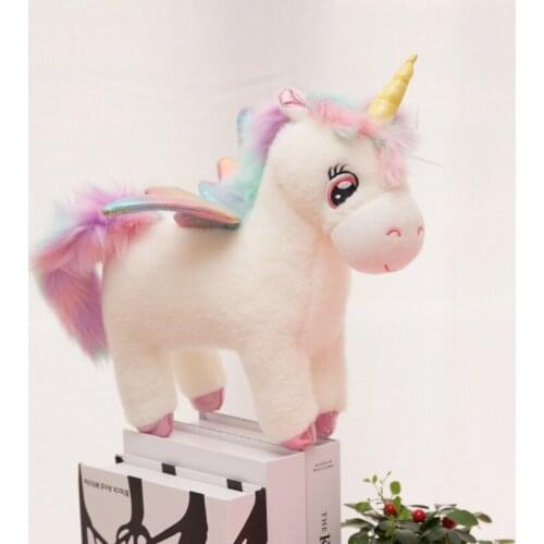 30-80cm New Fantastic Rainbow Wings Unicorns Plush toy Giant Unicorn Toy Stuffed Animals Doll Fluffy Hair Fly Horse Toys