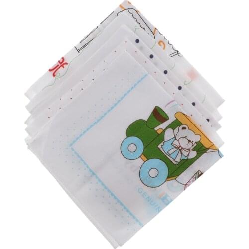 5pc Kids Cute Cartoon Handkerchiefs Baby Boys Hanky Soft Kerchiefs Hankie