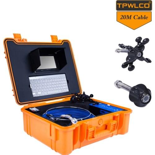 7 inch 20m Cable Underground Sewer Inspection Keyboard Function 25mm Camera Head Chimney Pipe Drain Pipeline Endoscope Camera