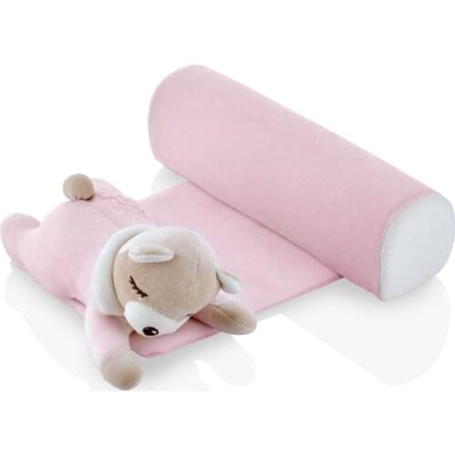 Safe Sleeping Pad Pink Teddy Bear Baby Comfortable Pillow Breathable Fabric Quality Baby Pad Car Supplies Soft Cushion