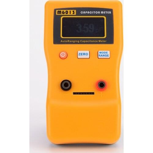Digital Auto Ranging Capacitance Meter 0.01pF to 470000uF LCD Electronic Capacitor Tester 0.01pF to 470mF M6013 With Test Probe