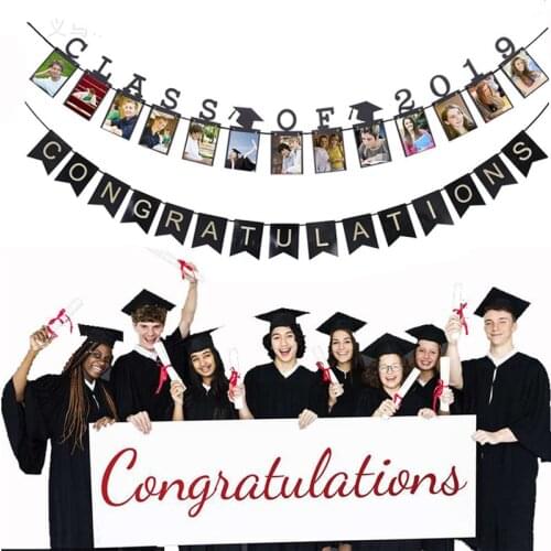 Graduation Party Decorations Class of 2019 Photo Banner I Graduated Sash Congratulations Aluminum Balloons End Of School Supply