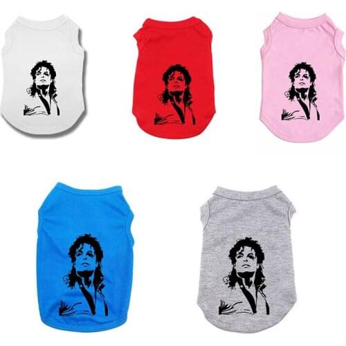 Star Designer Pet Dog Clothes Spring Summer Medium and Large Dog Vest Printed T-shirt Jacket, Chihuahua Puppy Clothes Wholesaler