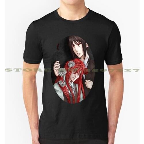 White Roses Black White Tshirt For Men Women Michaelis Kuroshitsuji Grell Sutcliff Sebagrell Black Butler Yana Toboso Shinigami
