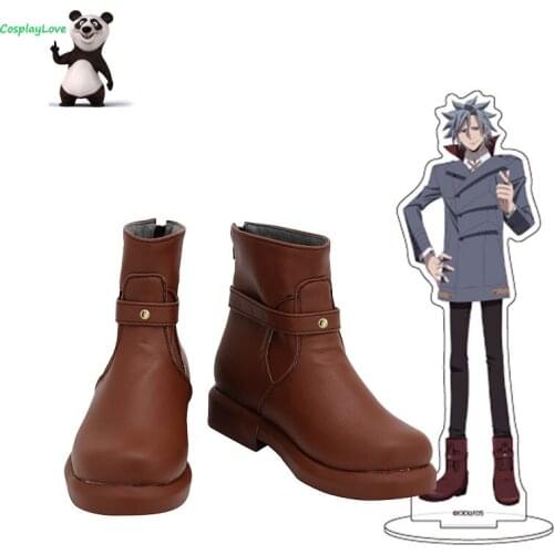 ID:INVADED Fukuda Tamotsu Brown Shoes Cosplay Long Boots Leather Custom Made